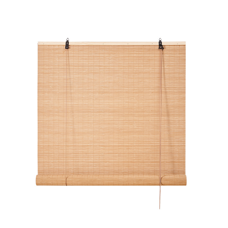 Customized New Chinoiserie Printed Bamboo Curtains Office Tea Room Partition Roller Blinds Hotel B&B Carbonized Adjustable Bamboo Curtains