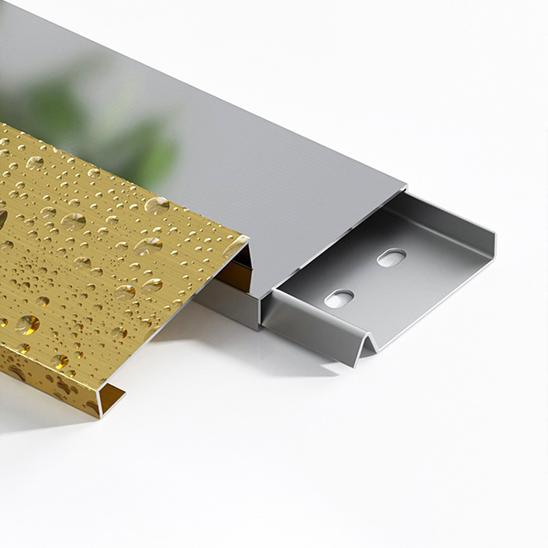 Finished Stainless Steel Skirting Board 6cm8 (8 Centimeters) 10cm Snap-On 201 Baseboard 304 Brushed Metal Baseboard