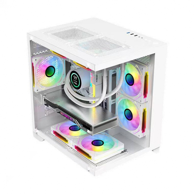 Desktop Computer Host Complete Set E-Sports Game Live Streaming Editing Office Home Water-Cooled Sea View Room with Dedicated Graphics Card 5060