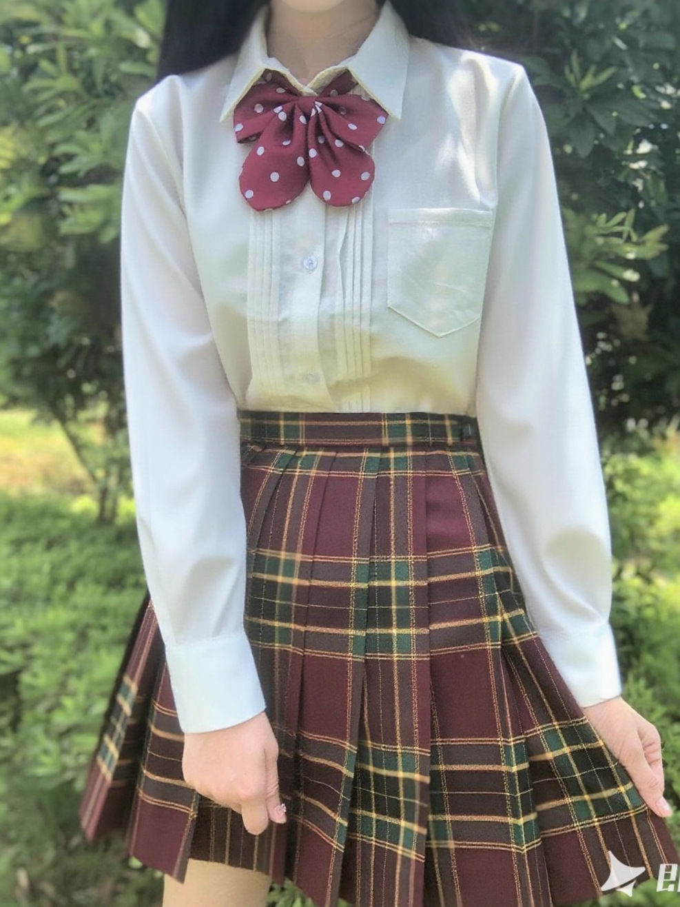 Tr Fabric Accordion Pleated Shirt Jk Uniform Basic Milk White Long-Sleeved Short-Sleeved Versatile Jk Shirt Summer Preppy Style