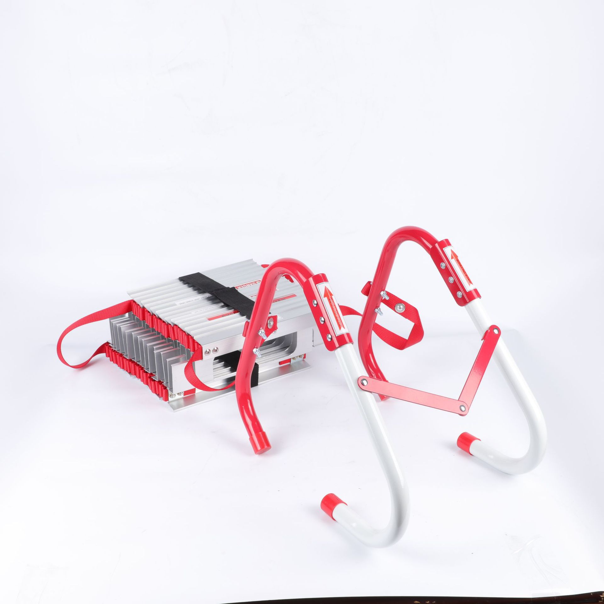 Fire Escape Ladder Foldable High-Altitude Work Rescue Climbing Ladder Metal Flexible Ladder 4.75m 10m