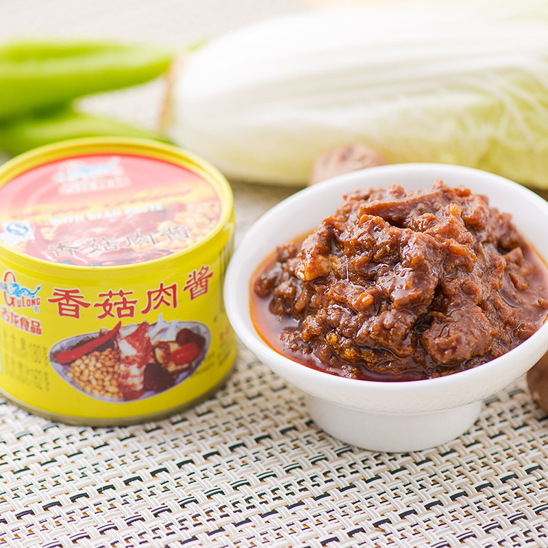 Cologne Canned Mushroom Meat Sauce Wholesale Bibimbap with Rice Noodles Sauce Pasta Meat Sauce Condiment 180g