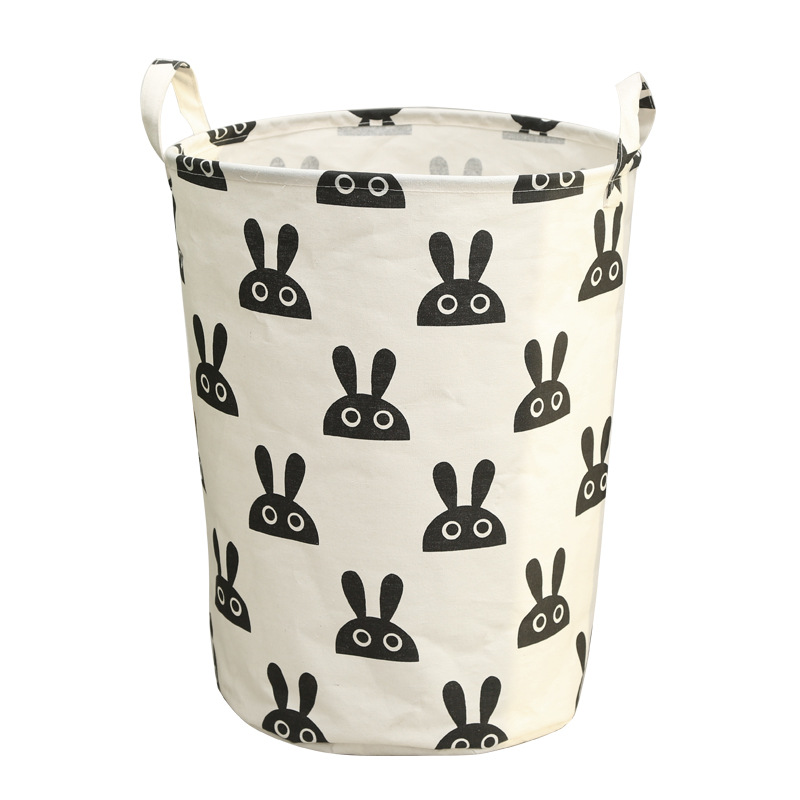 Dirty Clothes Basket Fabric Foldableable Clothes Doll Toy Storage Bucket Cotton and Linen Large Dirty Clothes Basket Clothes Storage Basket