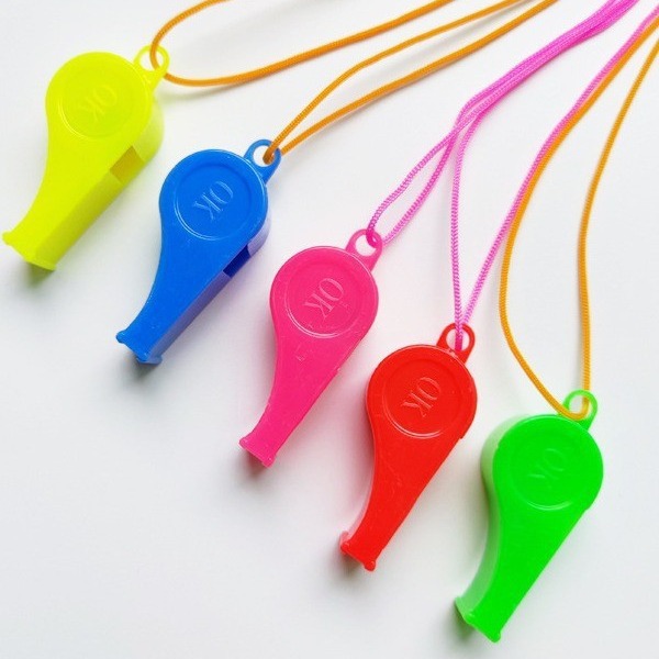 Stall toys wholesale color children's toys whistle party cheer props plastic whistle World Cup football