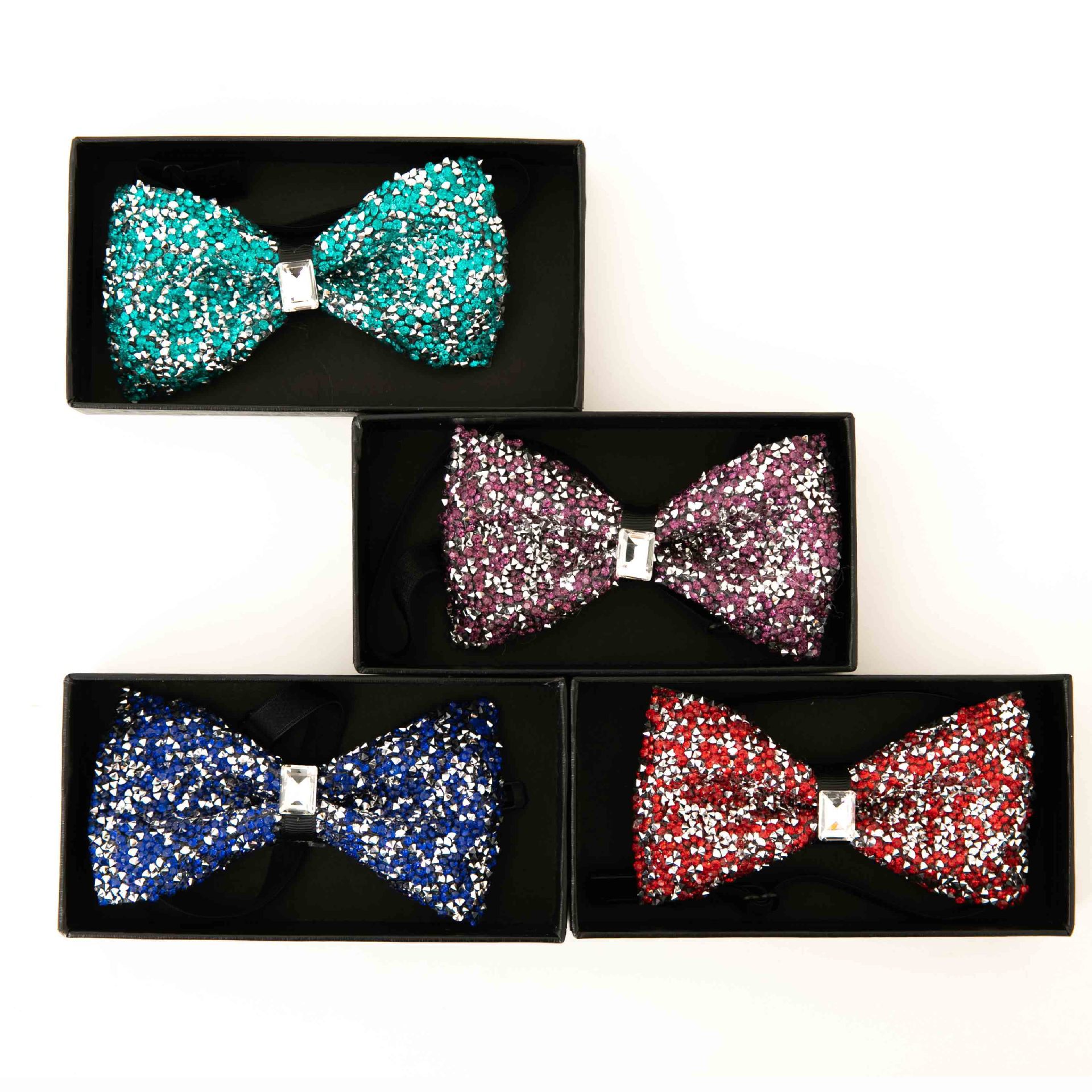 Pointed Flat Bow Tie Men's Wedding Groom Shirt Brotherhood British Style 3 Crystal Fashion Burgundy