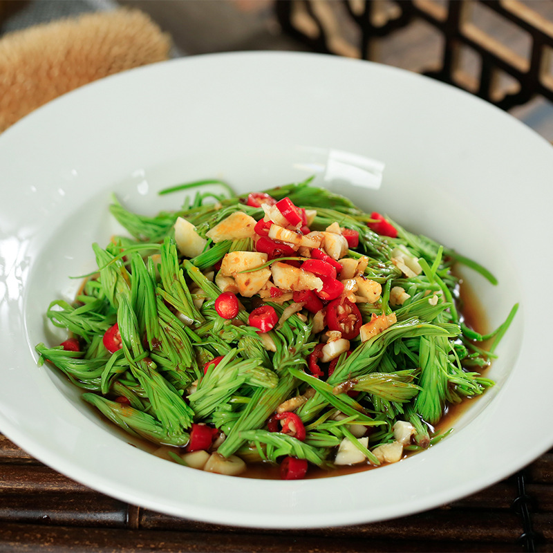 Alpine Shasongjian Hot Pot Cold Vegetable Dish Hotel Restaurant Catering Special Semi-Finished Ingredients Pre-Made Fresh Wild Vegetables