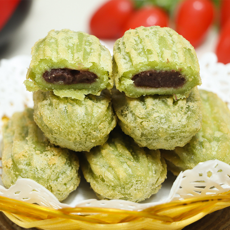 Zhengda Sandwich Matcha Red Bean 1kg Dessert Milk Tea Shop Frozen Fried Snack Semi-Finished Ingredients