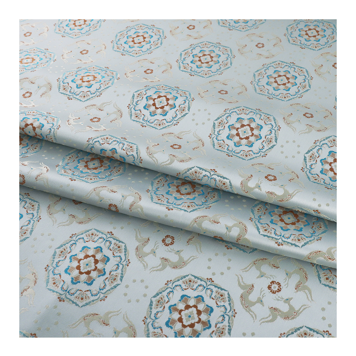 "FS037 Treasure Flower Running Deer Pattern" National Style Imitation Song Jin Han Clothing Fabric Vest Jacket Brocade Clothing Fabric