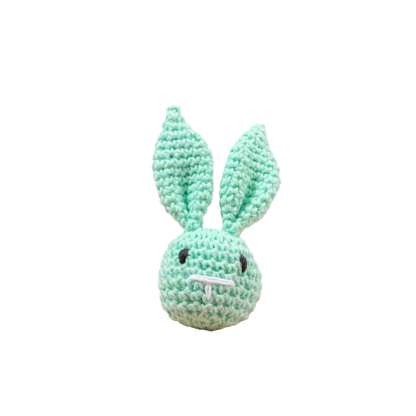 Creative Handmade Crochet Plush Doll Finished Knitted Cartoon Rabbit Animal Head Kidsren's DIY Pacifier Chain Accessories
