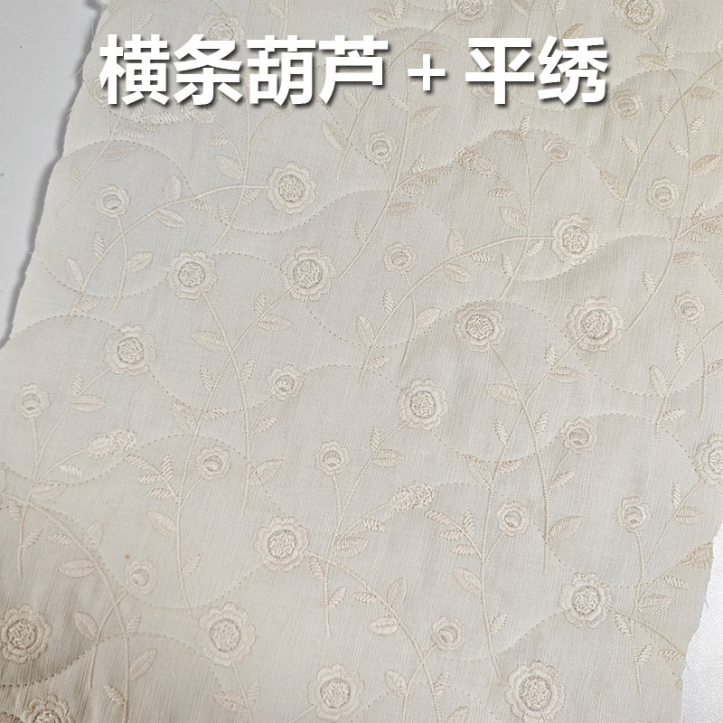 Custom Horizontal Striped Gourd with Flat Embroidery Quilted Fabric Embroidered Pillow Cotton Jacket Exquisite Embroidery Quilting