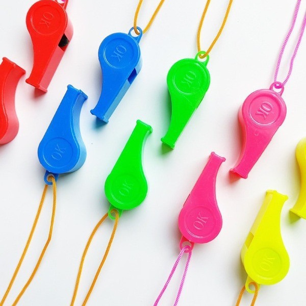 Stall toys wholesale color children's toys whistle party cheer props plastic whistle World Cup football
