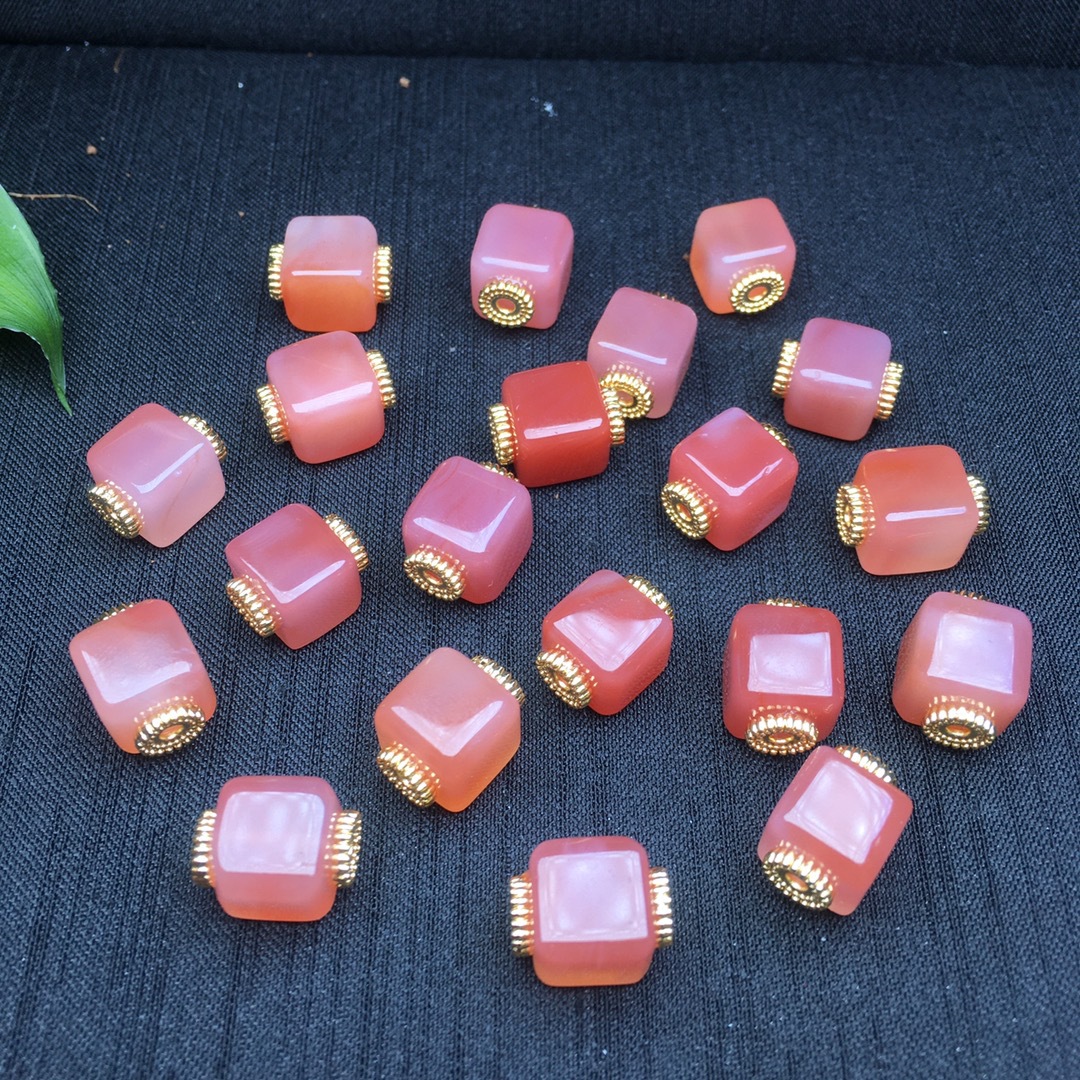 Natural Ice Chalcedony Powder Salt Source White Agate Sugar Cube Lychee Jelly Accessories DIY Bracelet String Loose Beads