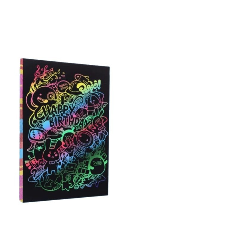 Factory Direct Sales Kidsren's Colorful Scratch-off Paper 8k/16k/32k Scratch-off Music Primary School Students Creative A4 Scratch-off Painting Wholesale