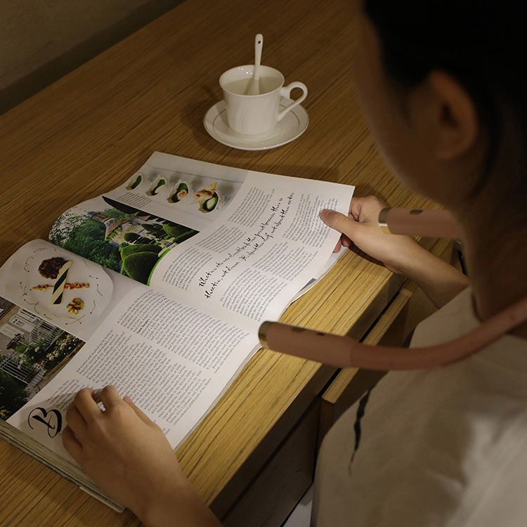 Читающая лампа, повязка на шею, USB зарядка, трехцветное освещение