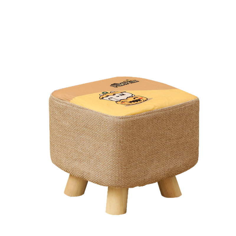Manufacturer Wholesale Small Stool Solid Wood Fabric Stool Household Shoe-Changing Stool Low Stool Advertising Gift Stool Fabric Sofa Stool Mini