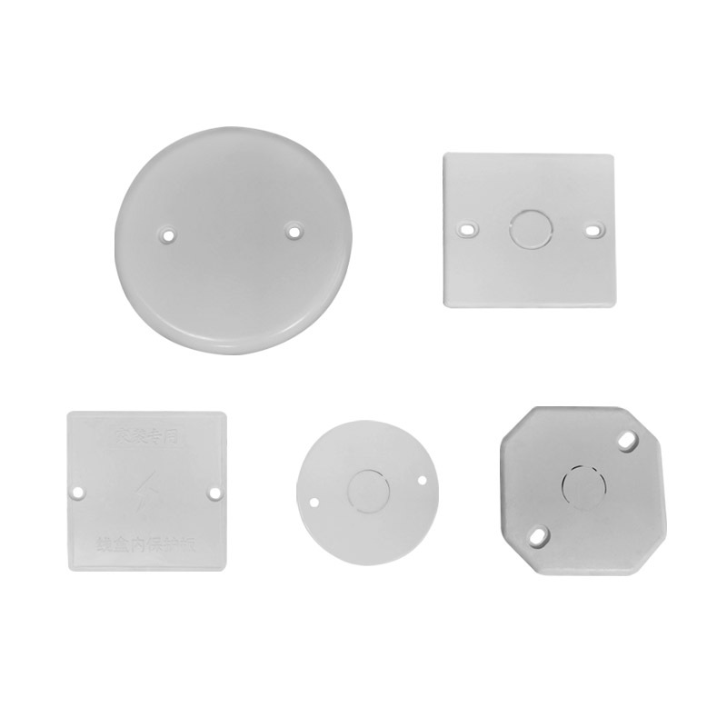 86 type wire box cover pvc blank cover with hole switch socket plastic panel square round installation lamp holder