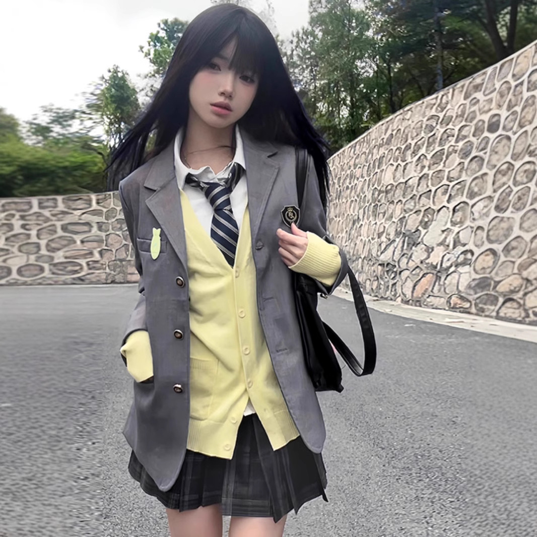 Flower Thousand Pigs Original Shengyan High Suit Academy Style JK Uniform Three-Button Multicolor Suit All-Match Jacket