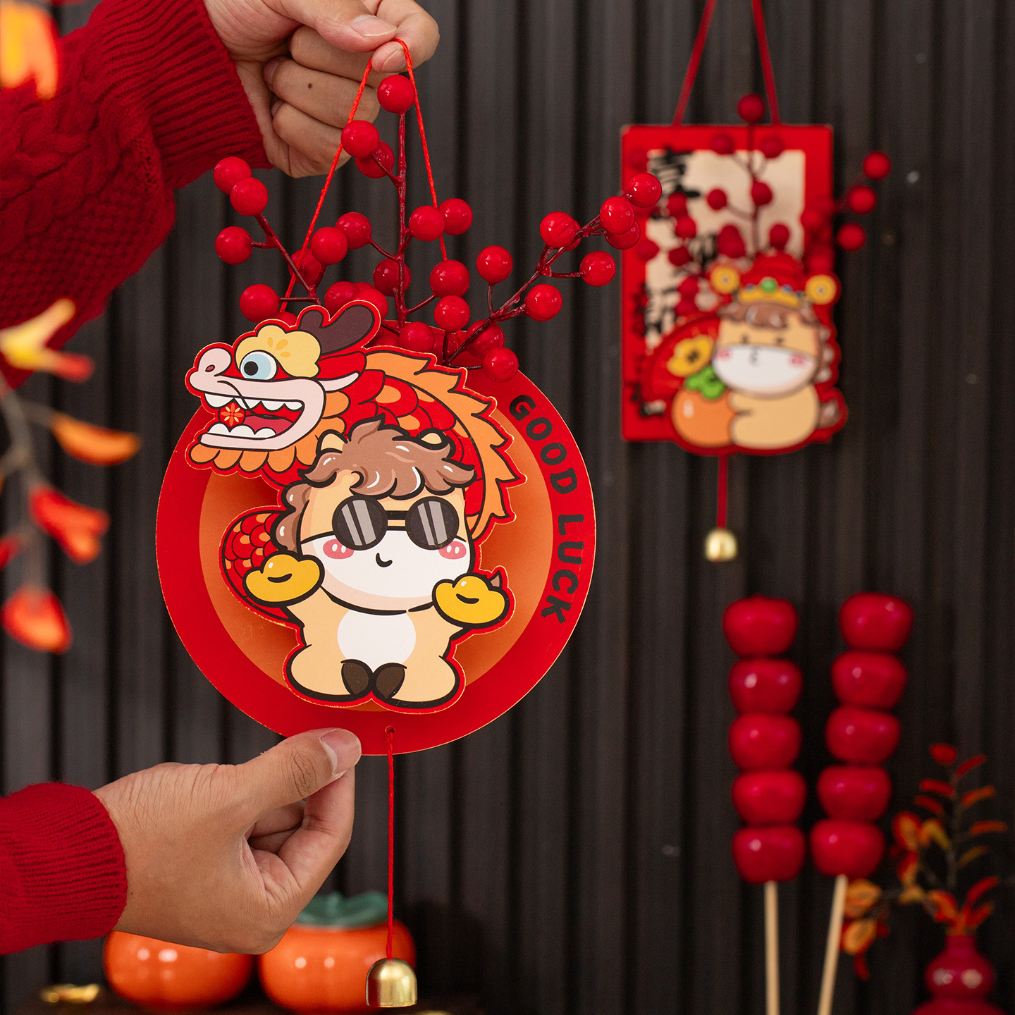 2026 Year of the Horse New Year Living Room Blessing Pendant Spring Festival Blessing Pendant New Year Decoration New Year's Day Scene Layout