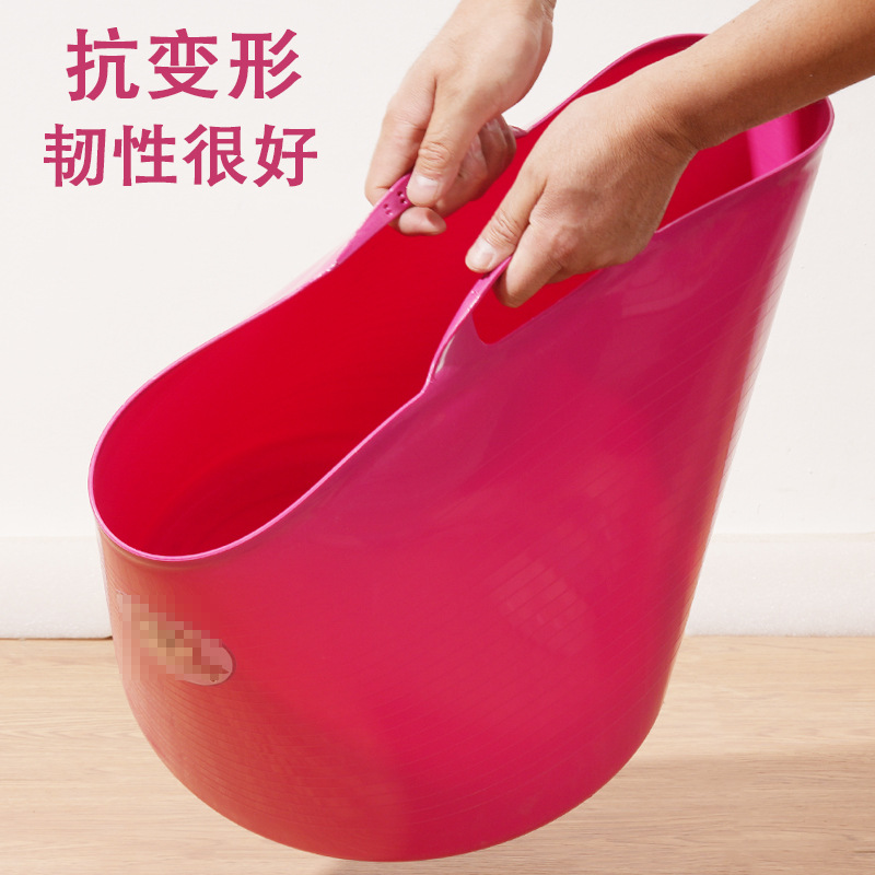 Plastic Dirty Clothes Basket Large Household Clothing Storage Bucket Laundry Bucket Portable Laundry Basket Bath Bucket Can Be Printed