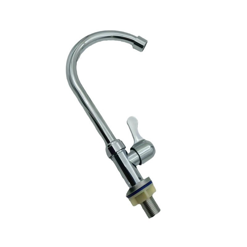 Round Vertical Plastic Faucet Sink Faucet Single Cold Water 4-Point Dish Basin Faucet Plastic Steel Large Curved Single Hole Faucet