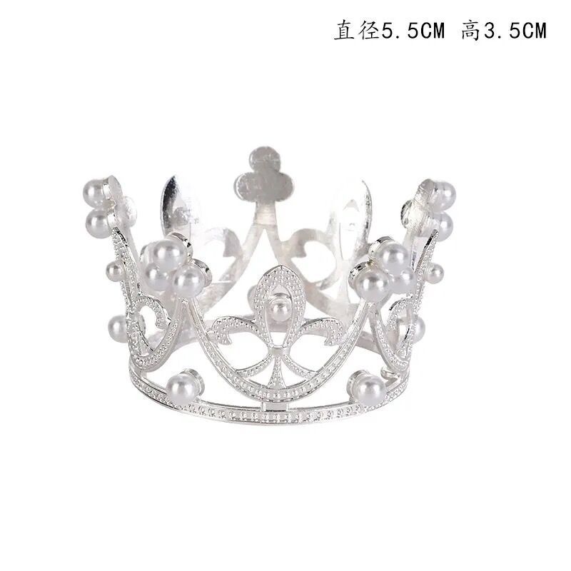 Factory Direct Supply Cross-border Alloy Plastic Crown Cake Decorative Ornaments Baking Bride Birthday Cake Crown Ornaments