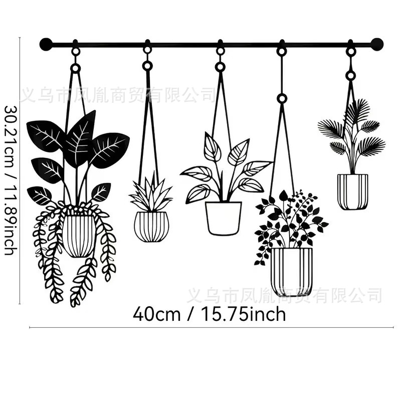 Cross-Border Popular Metal Iron Crafts Mural Silhouette Art Bedroom Living Room Kitchen Hanging Home Decoration