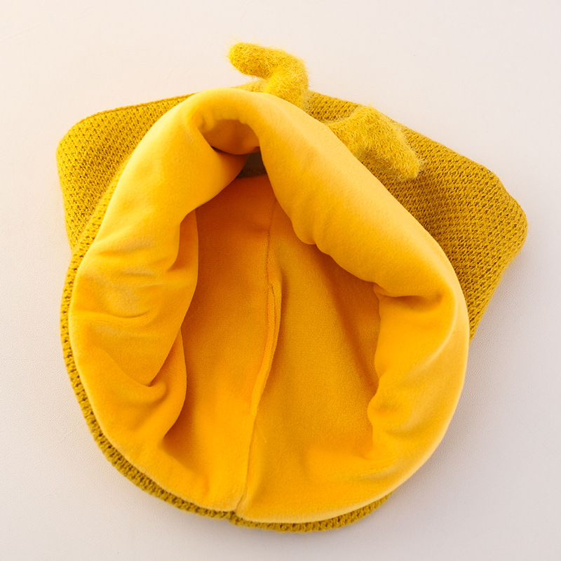 Baby Hat Autumn and Winter Baby's Wool Hat Boys and Girls Cute Super Cute Scarf One-piece Warm Children's Wool Hat