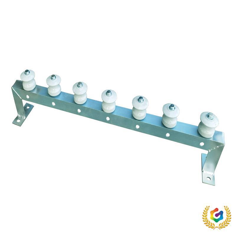 ✅ Galvanized Gantry for Outdoor Overhead Power Cable Bracket, Wall-Mounted Fixed Bracket for Pulling Wires, Porcelain Insulator for Wall-Mounted Horizontal Installation