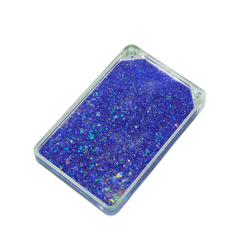 Transparent gradient quicksand mahjong brand goo card brick glitter cute hourglass goo plate thickened creative acrylic wholesale