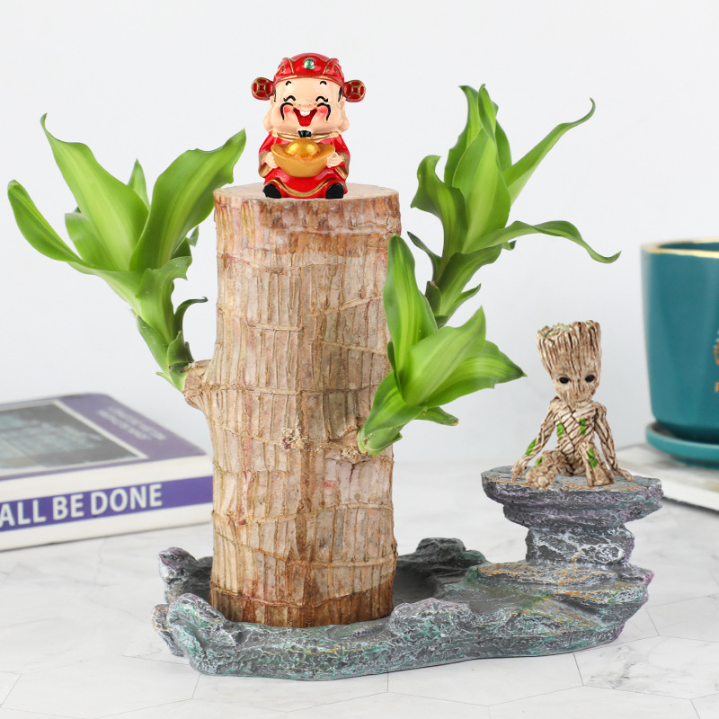 Brazil wood hydroponic lucky wood office desktop green plant Groot four seasons stump hydroponic plant factory supply