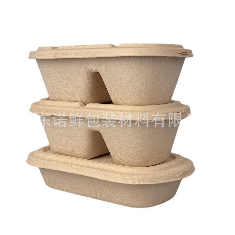 Light food salad box disposable pulp packing box degradable Lunch Box takeaway box fitness environmental protection fast food box lunch box