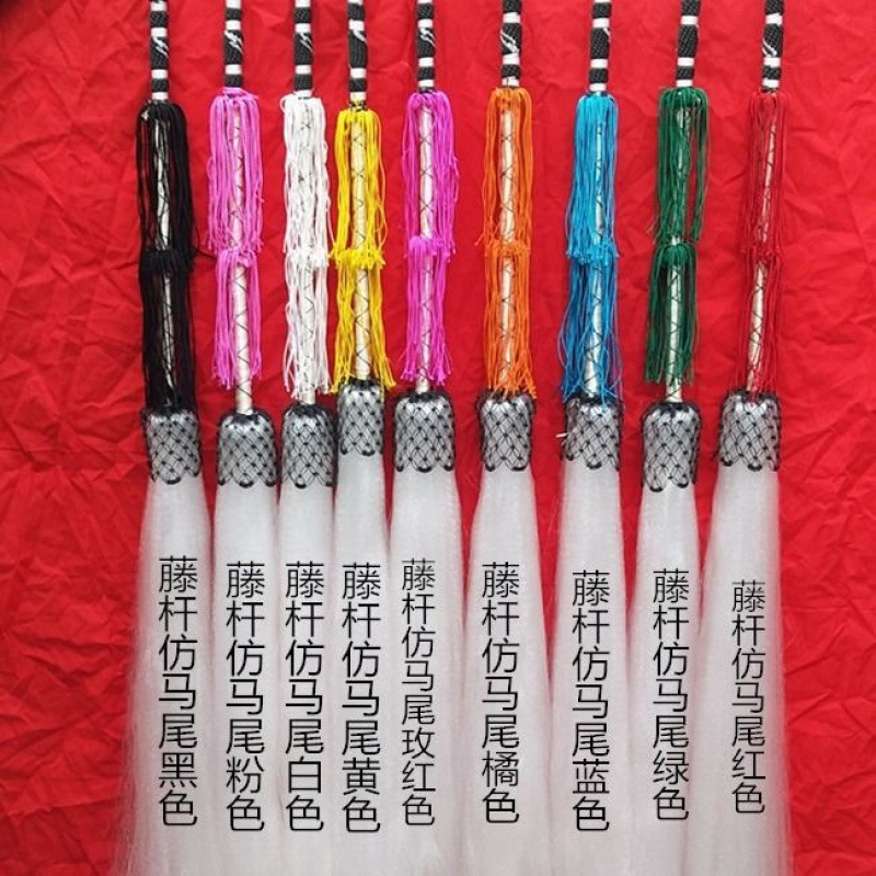 Tai Chi Dusting Imitation Ponytail Floating Dust Real Ponytail Buddha Dust Tai Chi Sweeping Rope Prop Supplies Dusting Prop