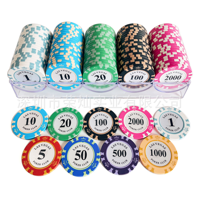 Clay Chips Crown Factory Wholesale Texas Hold'Em Poker Chess and Card Room Special Mahjong Chips Coins Can Be Customized with Logo