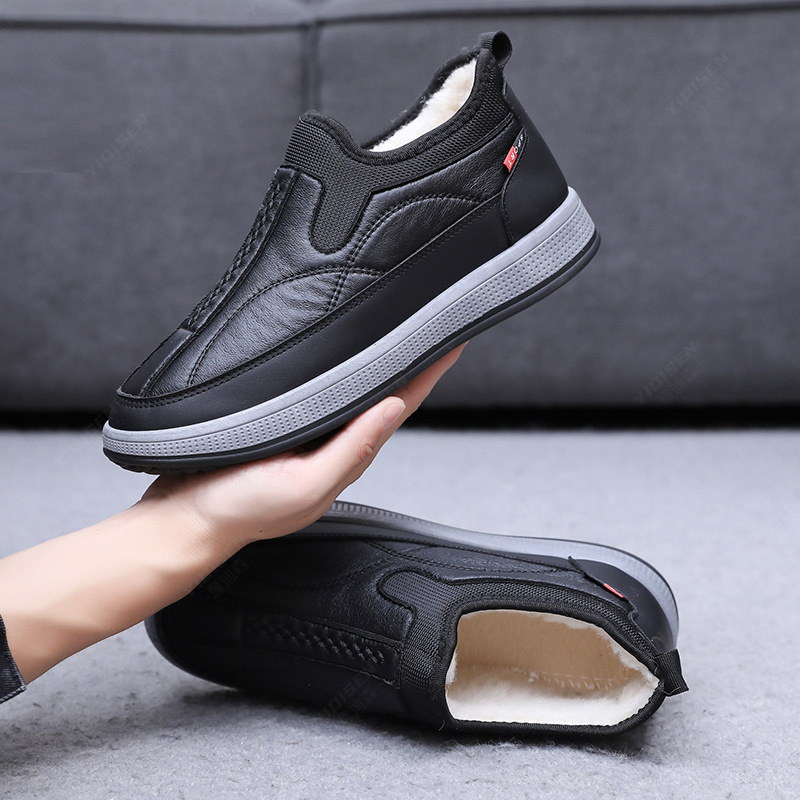 Old Beijing Cloth Shoes Men's Official Store Winter New Velvet Thickeneded One-Leg Soft-Soled Warm Shoes for Middle-Aged and Elderly People