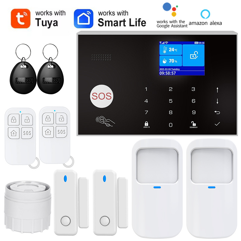 Интеллектуальная удаленная сигнализация Tuya, система GSM с двойной сетью, противоугонная сигнализация для дверей и окон Wifi