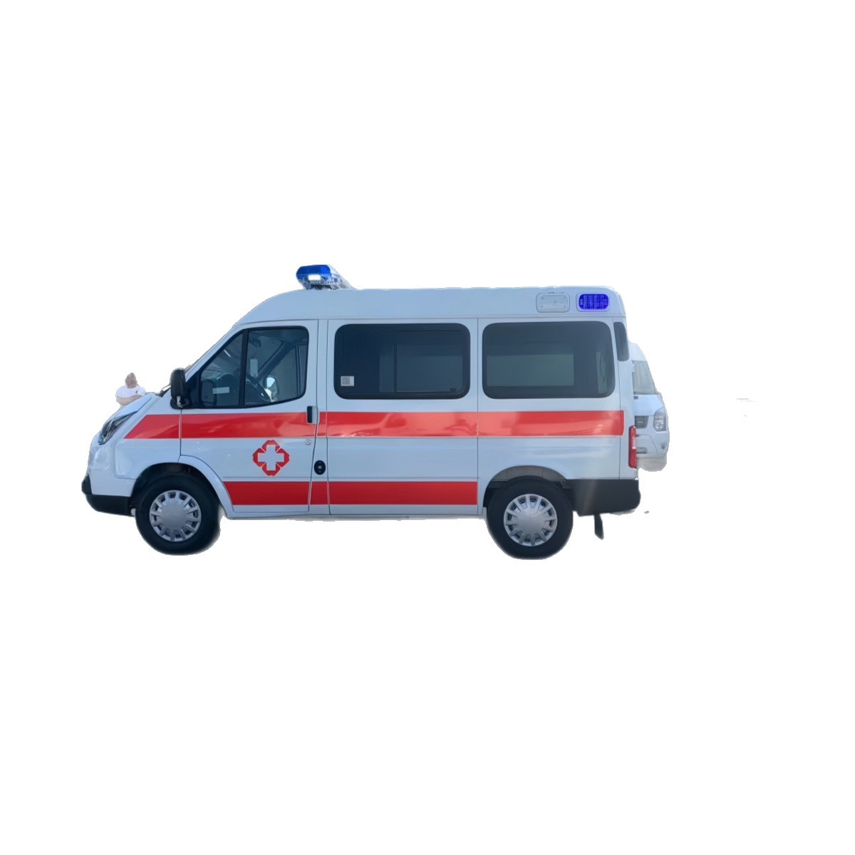 National Vi Blue Plate Jiangling Te Shun Short Axle Mid-Top Ambulance 120 Emergency Vehicle Disabled and Critical Patient Transport Vehicle