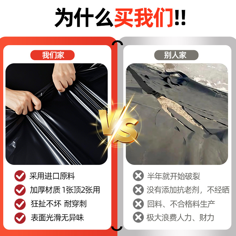 Special Waterproof Membrane for Reservoirs, Fish Pond Anti-Seepage Membrane, Thickeneded Fish Pond Slope Protection Geomembrane, Black Plastic Film Tarpaulin