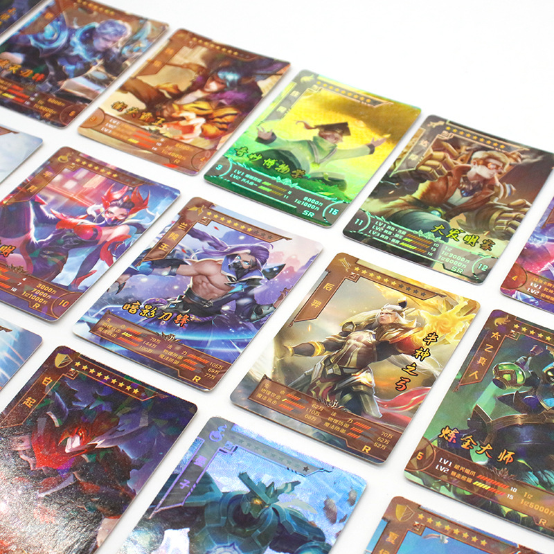 King of Glory Card Embossed Refraction Uv Hot Stamping Process Customized Game Card Animation Peripheral Board Game Plastic Card