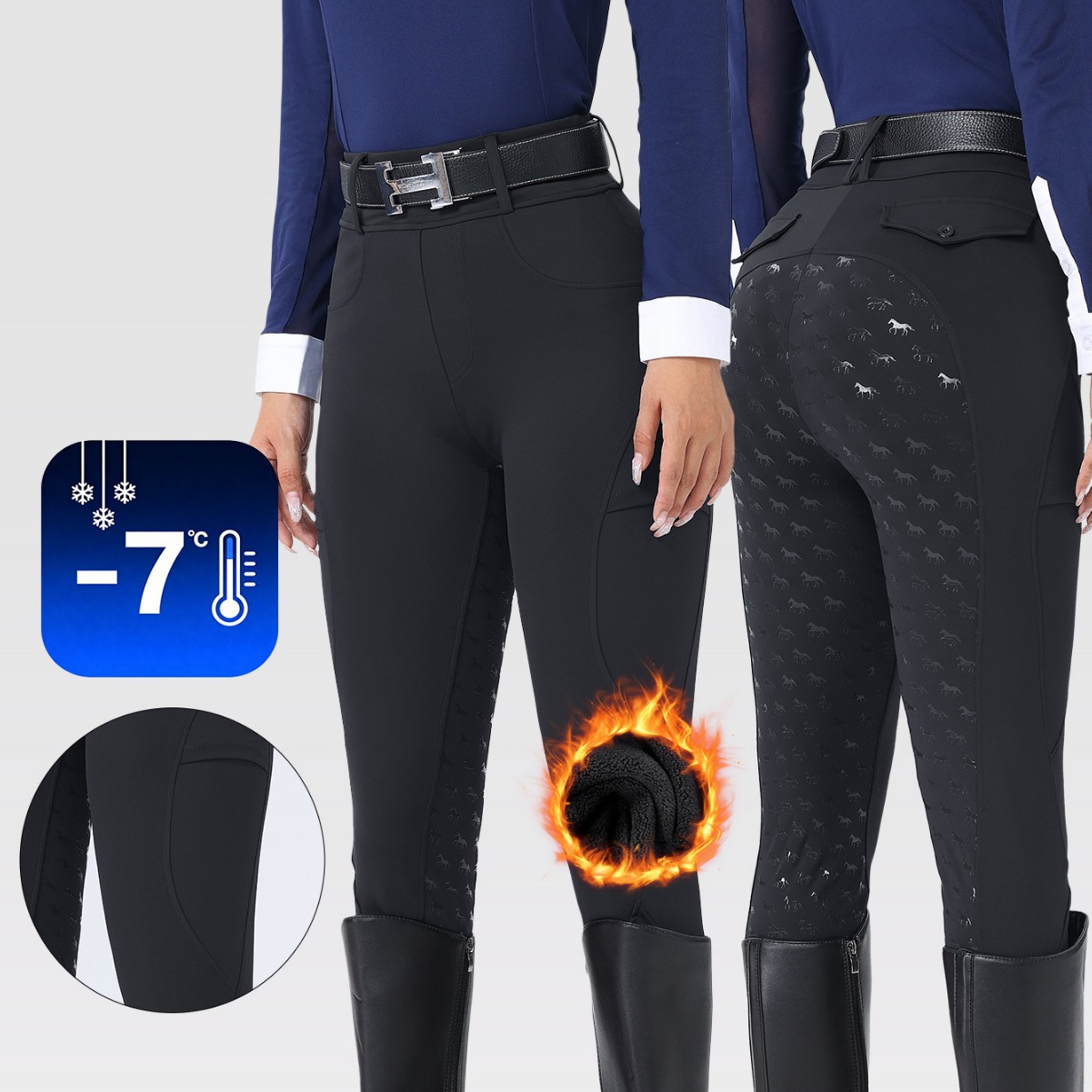 Флисовые Утепленные Брюки для Женщин с Карманами Полное Сиденье Силиконовые Непоскальзывающие Спортивные Брюки