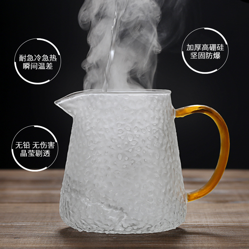 Hammer Pattern Good Cup Triangle Pot Tea Set Male Cup Glass Hammer Mood Pattern Kung Fu Tea Set Tea Sea Large Capacity Large Size