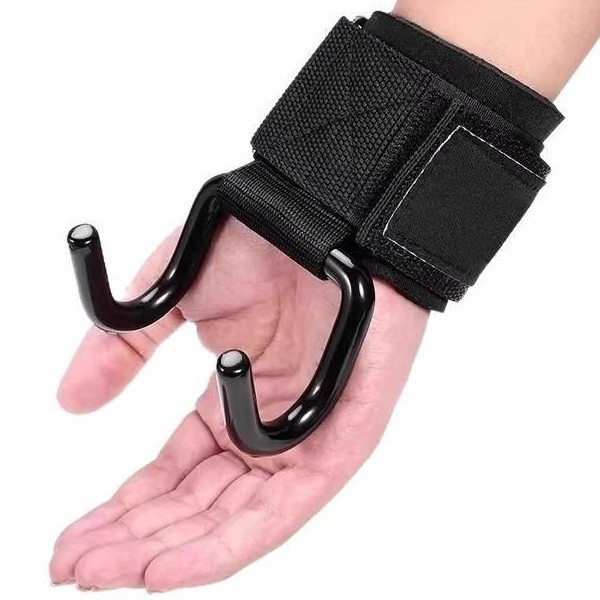 Grip Hook Pull-Up Fitness Wrist Support Gloves with Auxiliary Straps for Deadlifts, Lumbar Support, Horizontal Bar, Anti-Slip