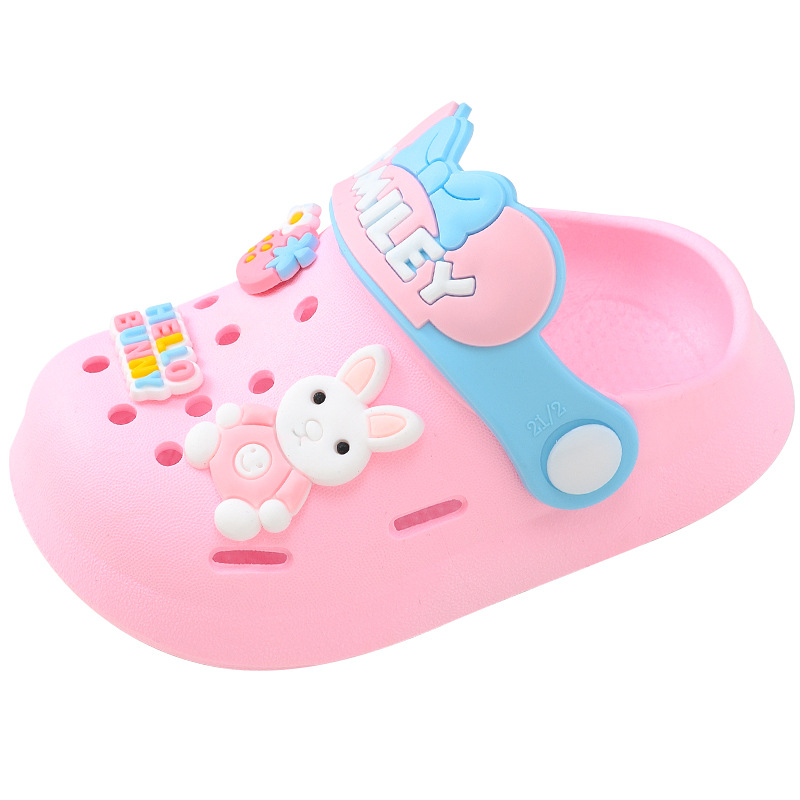 Children's Croc Shoes Summer Lightweight Indoor Soft Sole Anti-Slip Cartoon Little Boy Baotou Sandals for Small and Medium-Sized Children