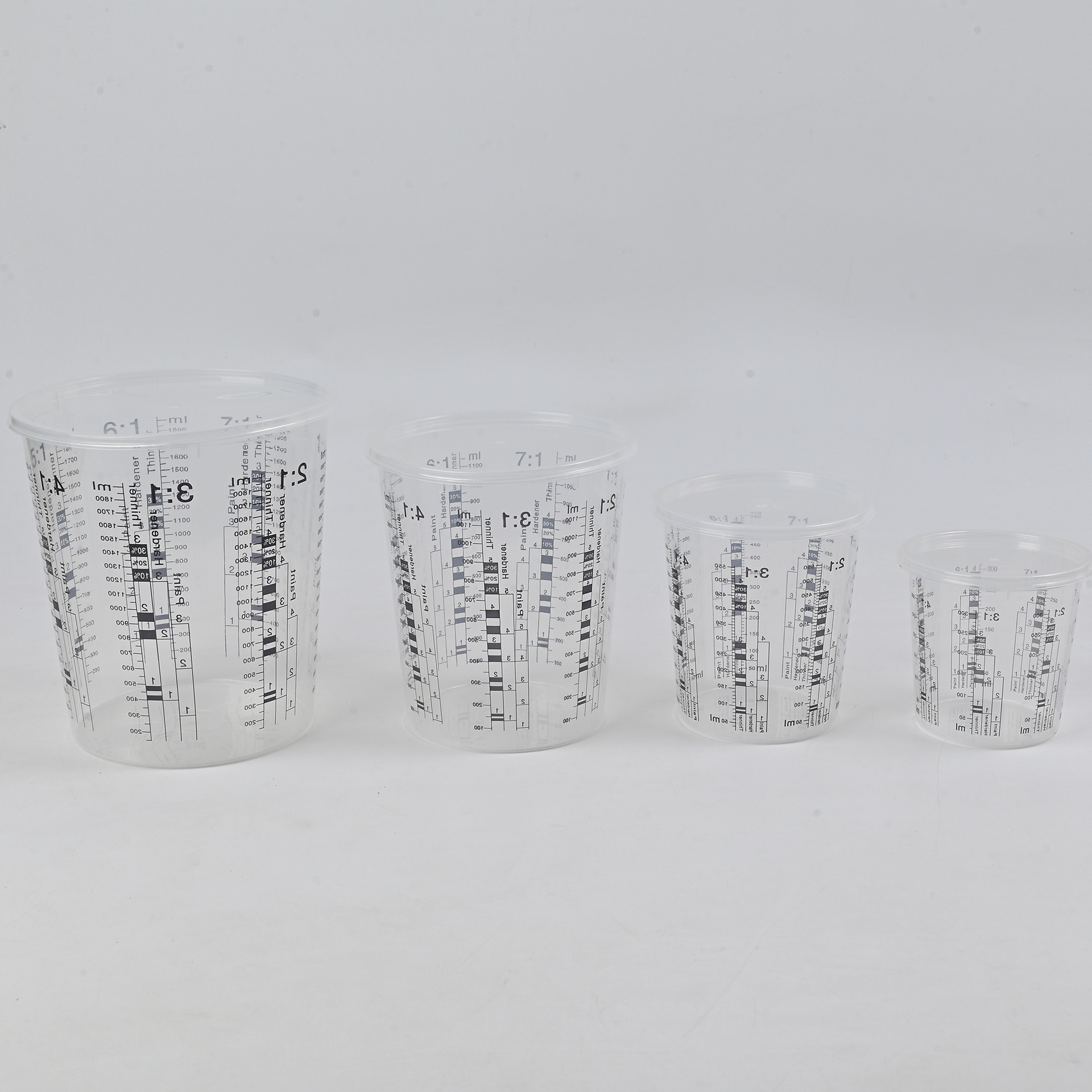Paint Mixing Cup Disposable No-Wash Paint Mixing Cup with Scale Color Mixing Sealed Paint Container with Lid Large Capacity