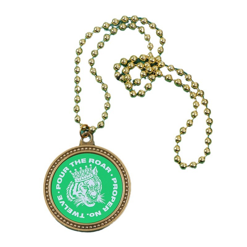 Marathon Bead Chain Hanging Tag Wholesale Logo Printed Plastic Medal Campus Sports Meeting Award Hanging Neck Medal Commemorative