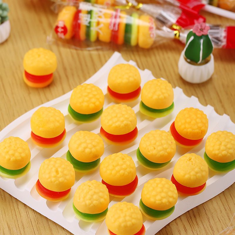 Hamburg Candy Gummy Lollipop Internet-Famous Candy Children's Candy Gift Box High-Value New Food Export Factory