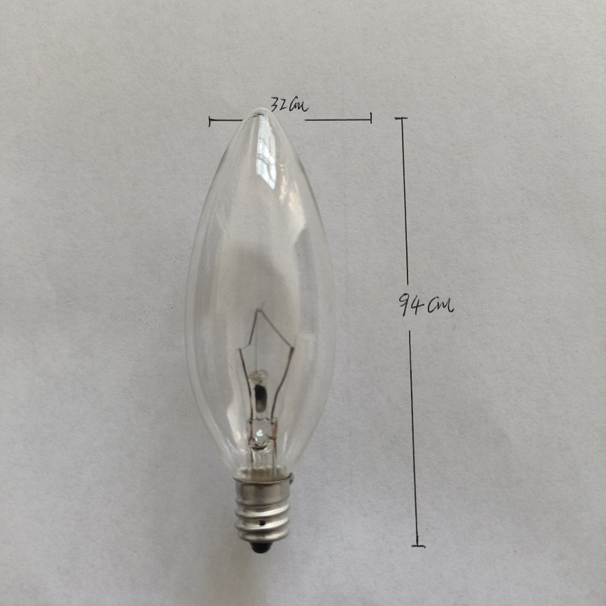 C32 Incandescent Lamp 110V Candle Type Small Tail E12 American Standard Light Bulb