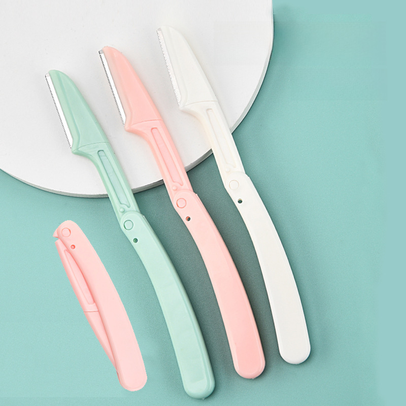 Factory wholesale eyebrow knife eyebrow knife anti-scratch macro suit safety replaceable blade folding eyebrow knife