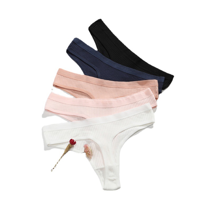 Thong Women's Cotton Temptation Sexy T Pants Women's Underwear Fashion Solid Color Women's Threaded Triangle Direct Selling