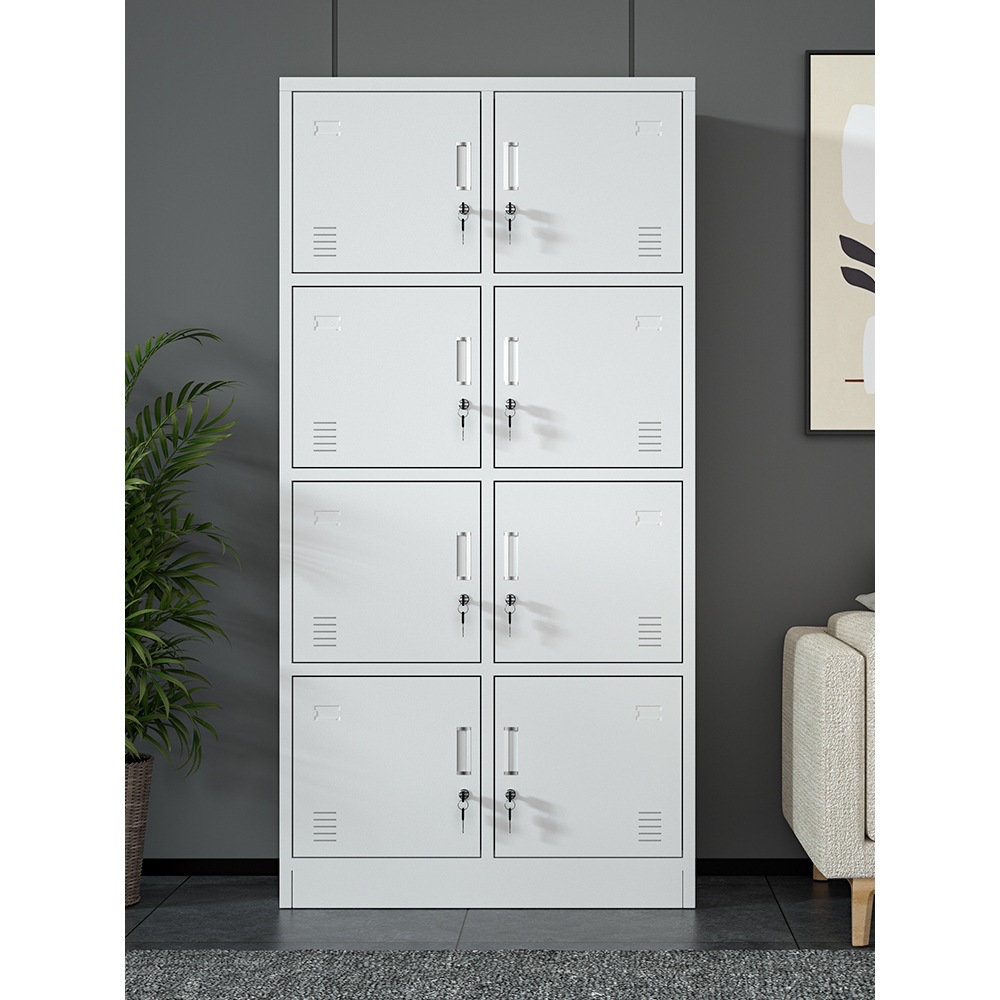 Eight-Door Locker Steel Multi-Door Employee Locker Workshop Dormitory Locker with Lock Cupboard Shoe Cabinet Bag Storage Cabinet