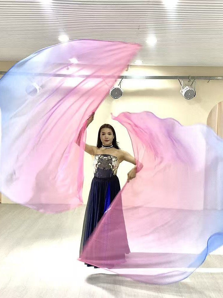 New Flag Dance Leader Props Performance Costumes Praise Gradient Flag Multi-Color Flag Telescopic Stick Dance Accessories